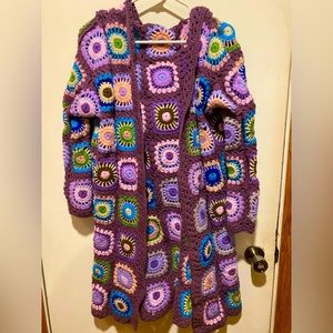 Hand Crochet Granny Square Cardigan